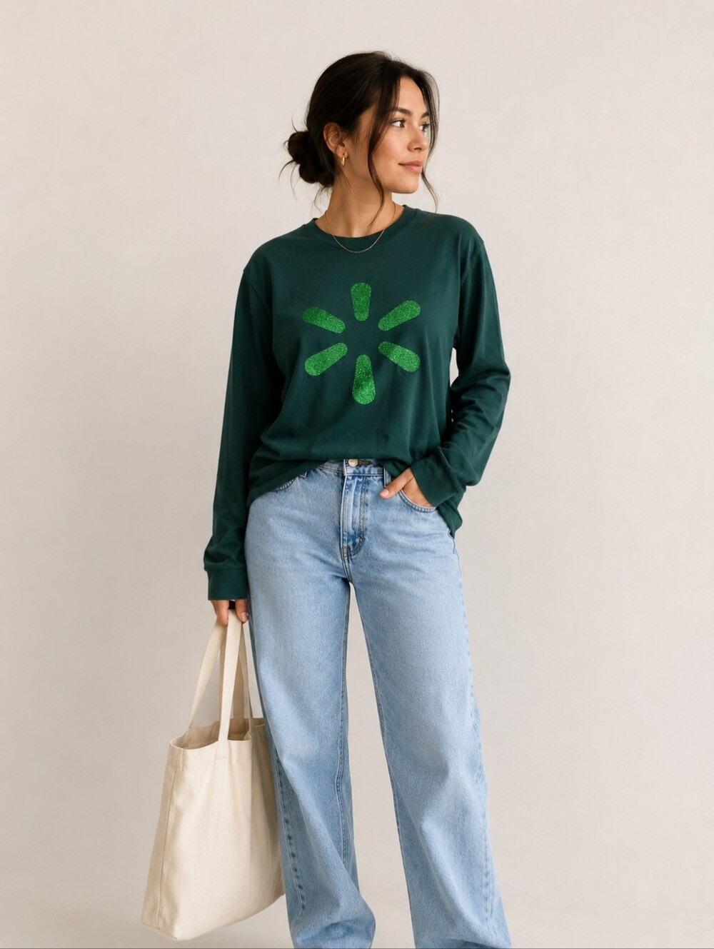 Walmart Spark Long Sleeve Green Tshirt S